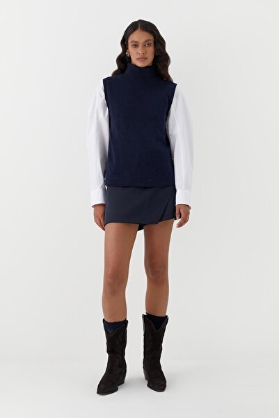 MARKALİSTE Knitwear Look Knitted Blouse Navy Blue