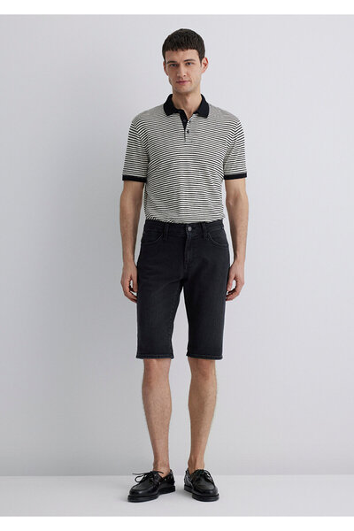 Mavi Nicholas Black Anthracite Jean Shorts 0416081307