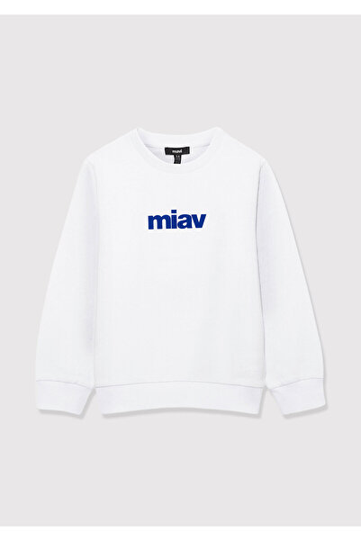 Mavi Miav bedrucktes weißes Sweatshirt 6610031-620