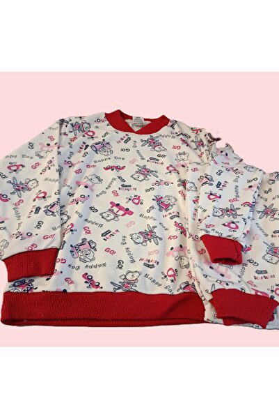 Bulut Anne ve Çocuk Unisex Pajama Set with Baby Red Vehicle