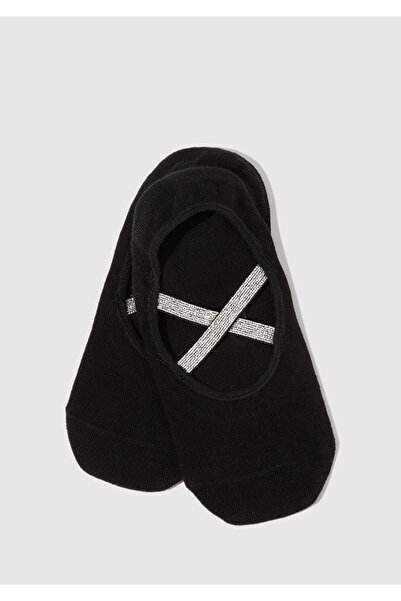 Mavi Tape Detailed Black Ballerina Socks 198255-900