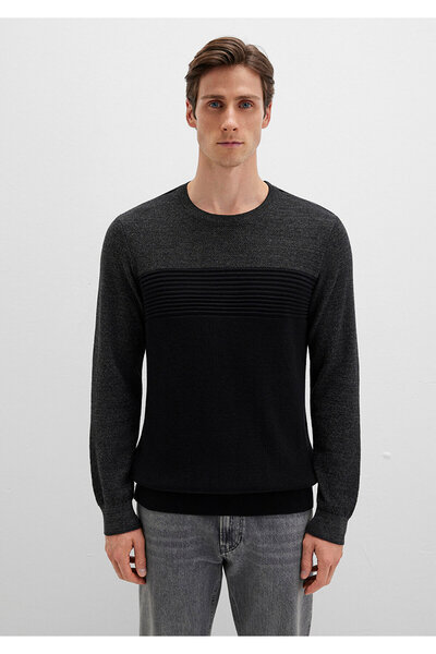 Mavi Color Block Crew Neck Sweater Fitted 070377-900