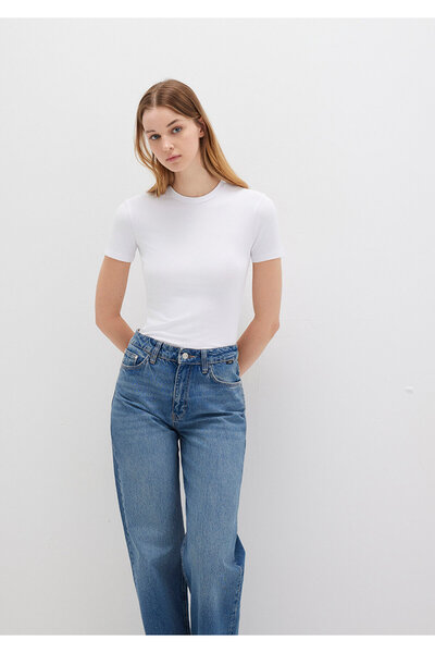 Mavi Tricou Lux Touch alb de bază modal cu croială mulată 1600963 -620