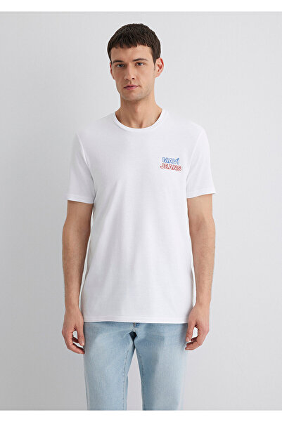 Mavi Jeans-bedrucktes weißes T-Shirt Slim Fit / Slim Fit 066841-620