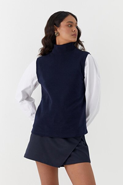 MARKALİSTE Knitwear Look Knitted Blouse Navy Blue