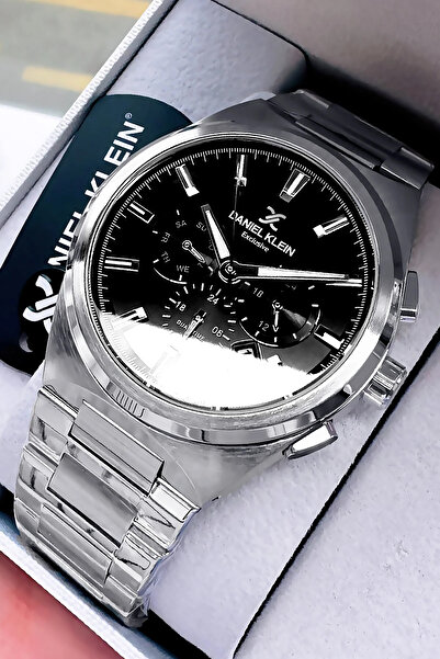 Daniel Klein Exclusive Full Function Men's Wristwatch Silver Color Steel Band...