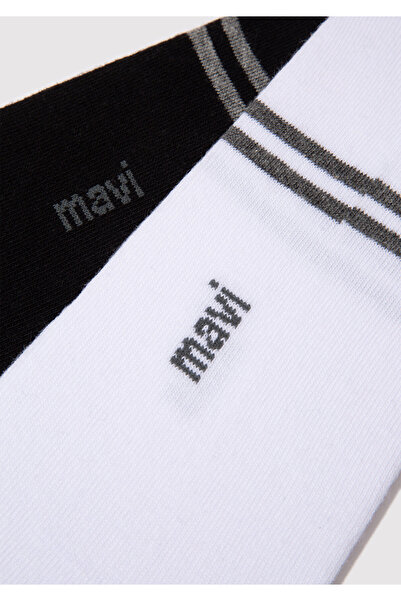 Mavi 2-Piece Black and White Bootie Socks 092593-900