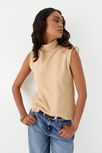 MARKALİSTE Knitwear Look Knitted Blouse Cream