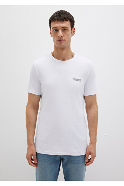 Mavi Τυπωμένο λογότυπο Λευκό T-Shirt Slim Fit / Slim Fit 0610360-620