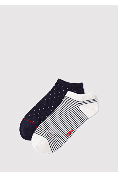 Mavi Navy Blue White 2-Piece Booties Socks Set - 198204 -900