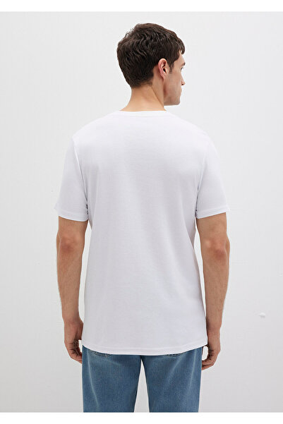 Mavi Τυπωμένο λογότυπο Λευκό T-Shirt Slim Fit / Slim Fit 0610360-620