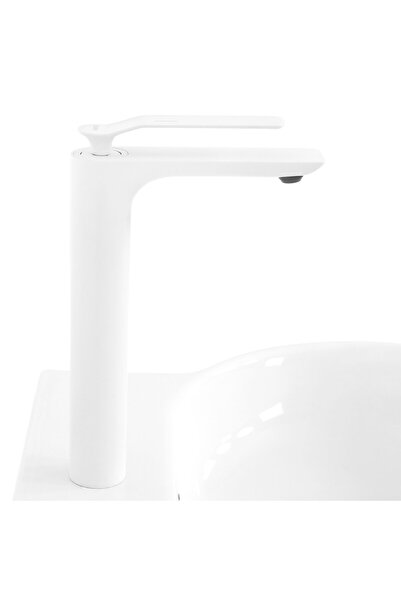 Maison Mex Tall washbasin mixer, MOONI, L.13.7 H.28.8 cm, white