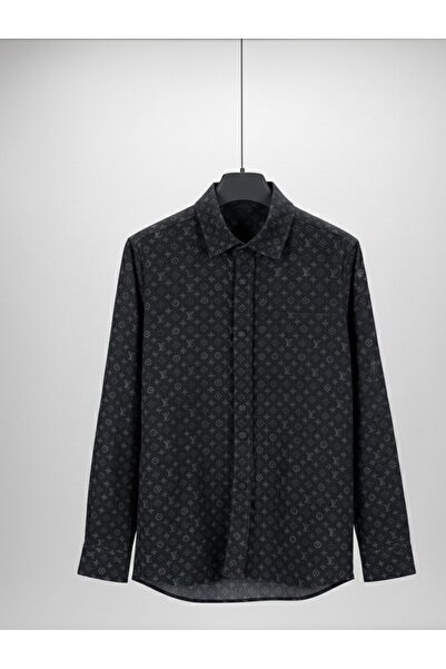 YusGos Men's Regular Fit Cotton High Quality Winter Lumberjack Shirt Black L