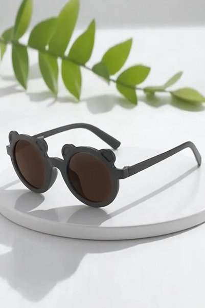 Kai Baby Children's Sunglasses with Teddy Bear for 1-9 Years Black Glasses