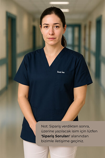 mirach Kişiye Özel İsim Yazılı Hediyelik Doktor Hemşire Scrubs Tekniker Medik...