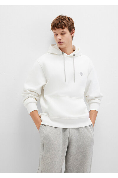 Mavi Білий світшот з вишитим логотипом з капюшоном 065809-34519