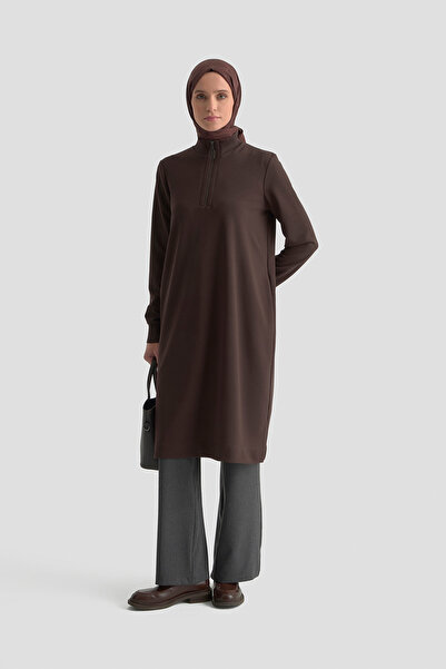 Armine TREND Μπλούζα με μανίκια με ραβδώσεις και μισό φερμουάρ 25KT456