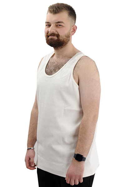 ModeXL Men's Sleeveless Tank Top XL Large Size - Mode 6341 Ecru