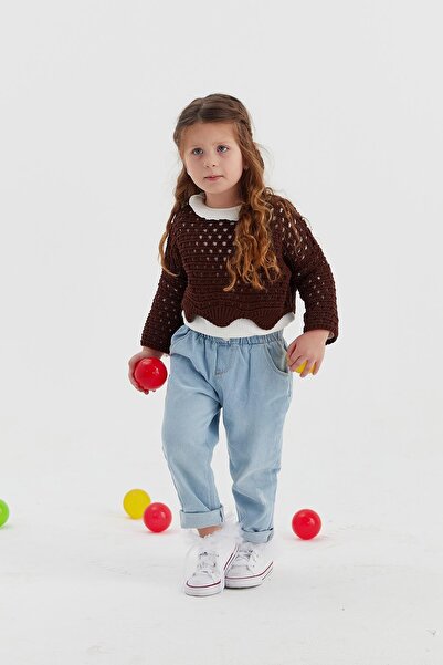 MARKALİSTE Children's Crop Knitwear Bitter Brown