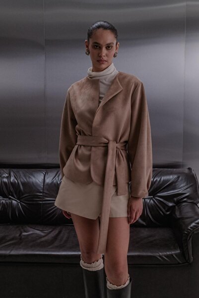 MARKALİSTE Suede Jacket Brown