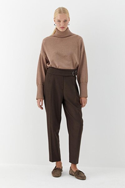 MARKALİSTE Pilesi Front Detail Trousers Brown