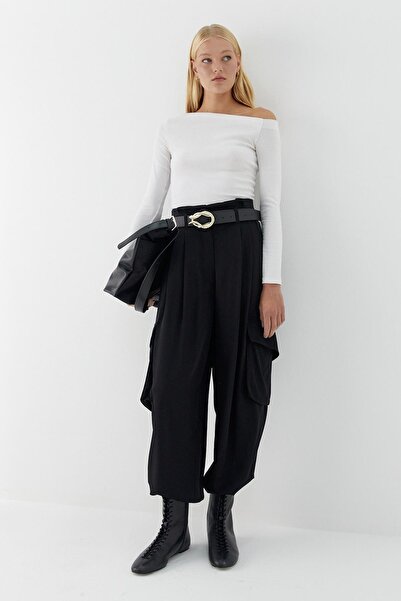 MARKALİSTE Drapey Cargo Pants Black