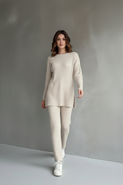 eyyebelle Pamut bordás női blúz nadrág kétrészes szett