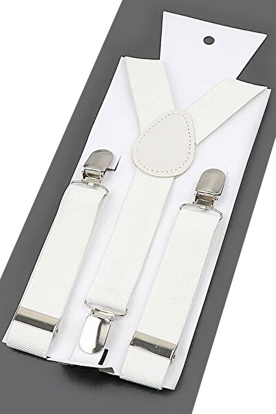 Shoes Center Curea pentru pantaloni pentru copii, albă, simplă, cu 3 cleme