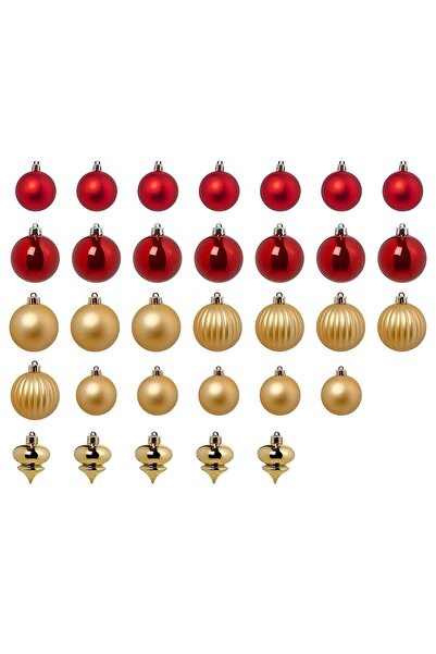 IKEA 32 Adet Kancalı Yılbaşı Ağacı Süsü Ikea 32'li Çam Ağaç Süsü Cm Noel Süsl...