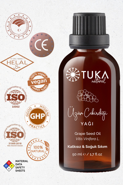 TUKA NATURAL زيت بذور العنب 50 مل |   زيت طبيعي مضاد للأكسدة