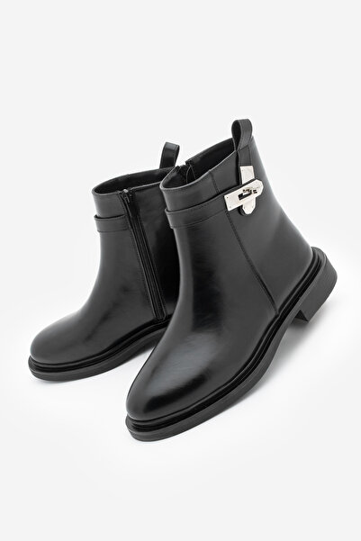 Marjin Γυναικείες μπότες με φερμουάρ και αγκράφα Velis Μαύρο