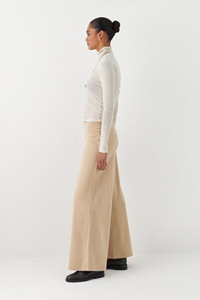 MARKALİSTE Knitwear Look Knitted Trousers Cream