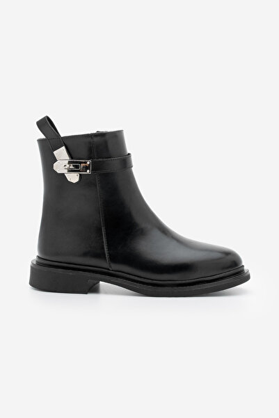 Marjin Γυναικείες μπότες με φερμουάρ και αγκράφα Velis Μαύρο