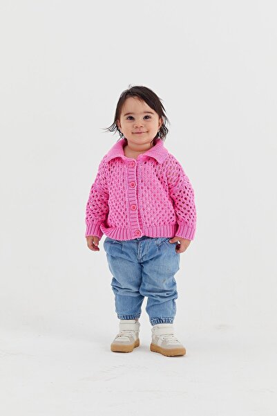 MARKALİSTE Pink Children's Knitwear Cardigan