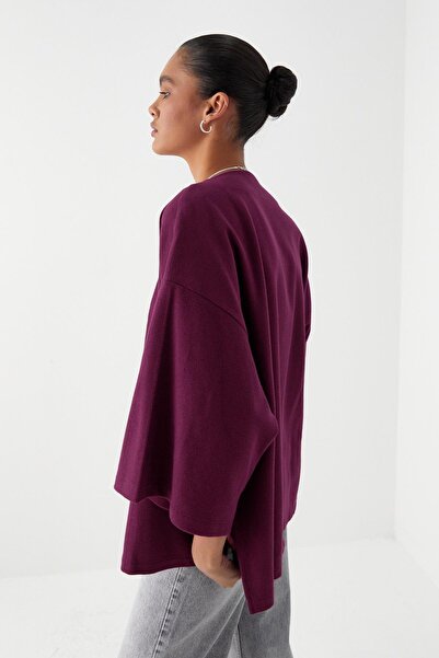 MARKALİSTE Knitwear Look Knitted Kimono Burgundy