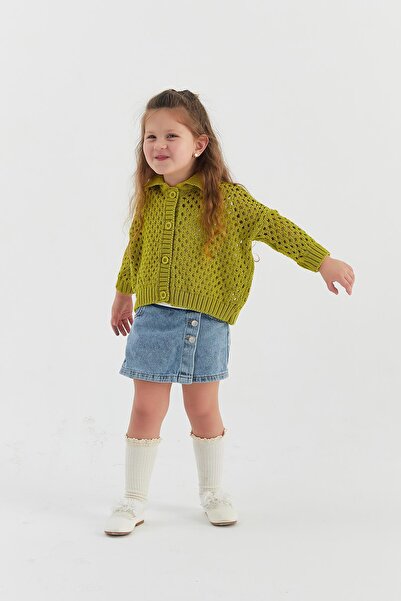 MARKALİSTE Children's Knitwear Cardigan Oil Green