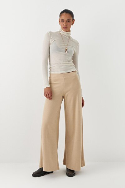 MARKALİSTE Knitwear Look Knitted Trousers Cream