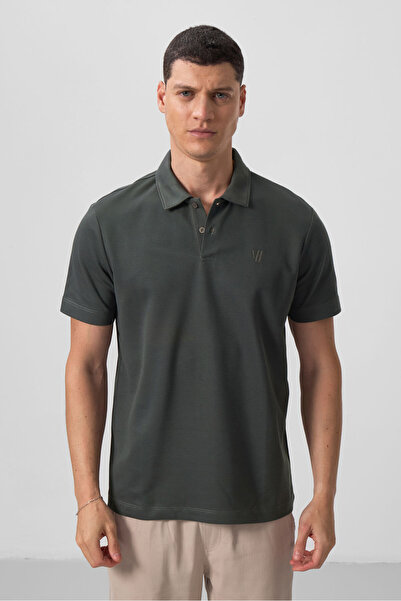 TOMMY LIFE Standard Fit Basic Polo Neck 2-Pack Black-Çağla Men's T-Shirt - 87768