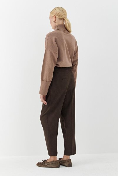 MARKALİSTE Pilesi Front Detail Trousers Brown