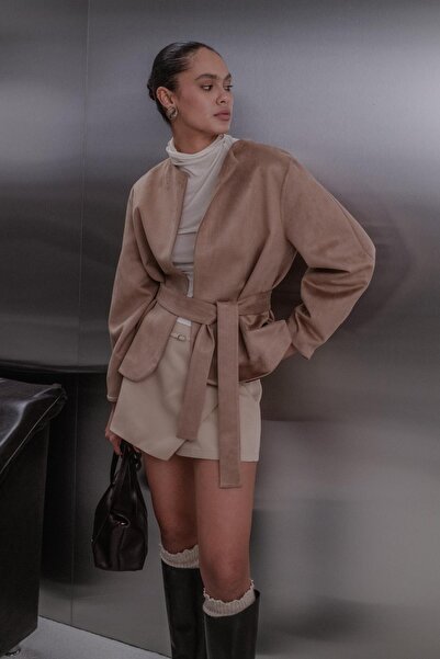 MARKALİSTE Suede Jacket Brown