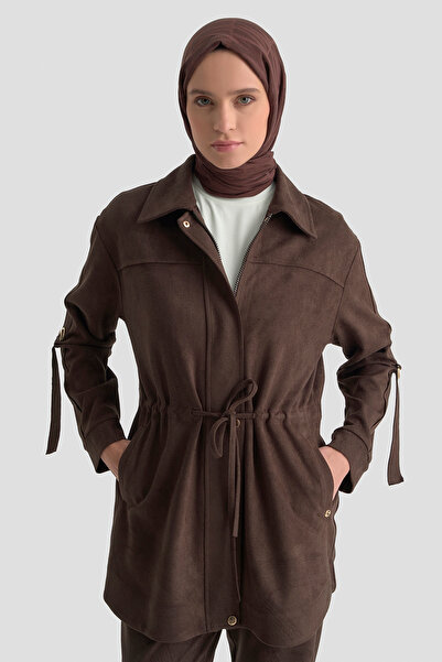 Armine Σετ με λεπτομέρεια στο μανίκι, παντελόνι με κορδόνια και φερμουάρ, με λάκρα