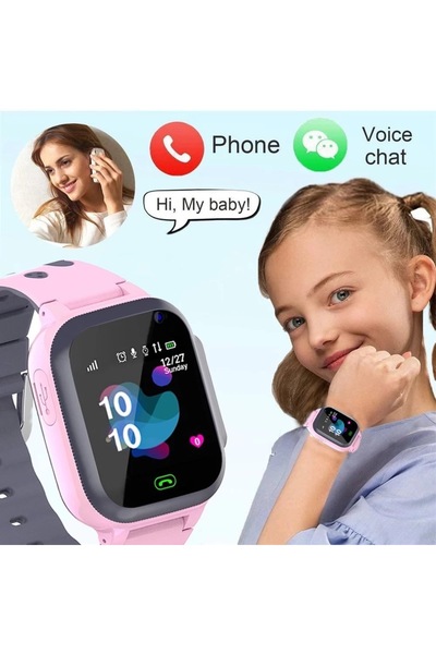 Onkatech Sim Kartlı Lbs Konum Takipli Akıllı Çocuk Saati Pembe