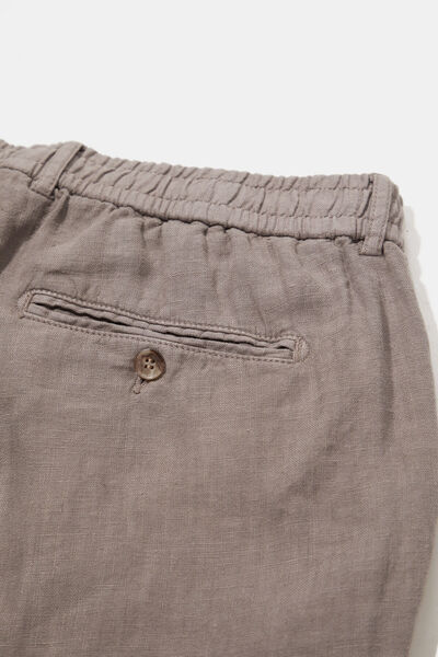 W Collection Mink Linen Lace-Up Zippered Bermuda Shorts