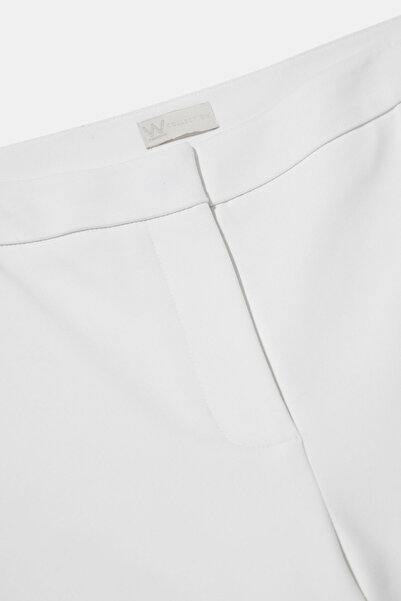 W Collection Off-White Broad-Leg Pants