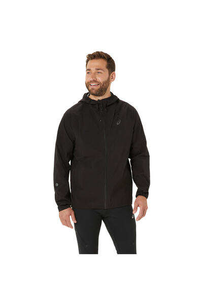 Asics METARUN WATERPROOF JACKET Erkek Siyah Beyaz Ceket 2011D121-001