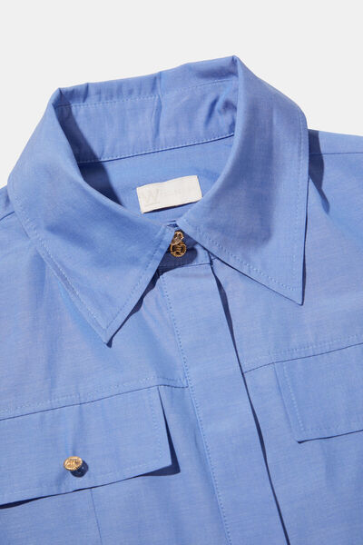 W Collection BLUE BUTTON DETAIL SHIRT