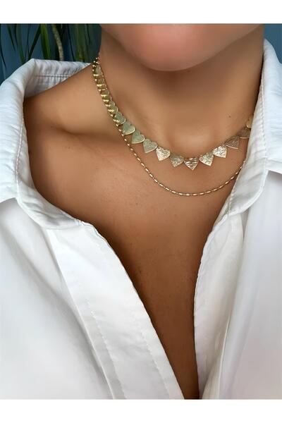 DGK COLLECTİON 14K gold renk,2’li set,tasarım,çok şık günlük kombin kolye 🌸