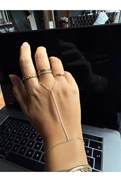 DGK COLLECTİON 14K gold renk,3 adet yüzük ve şahmeran seti. Muhteşem 4'lü pre...