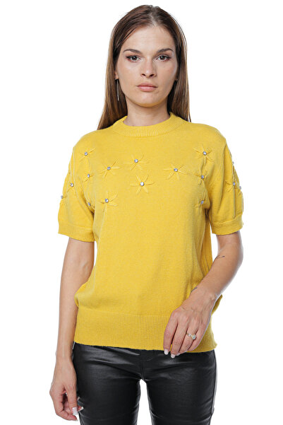 Jolenttine Pulover strălucitor cu cașmir și lână - Muștar