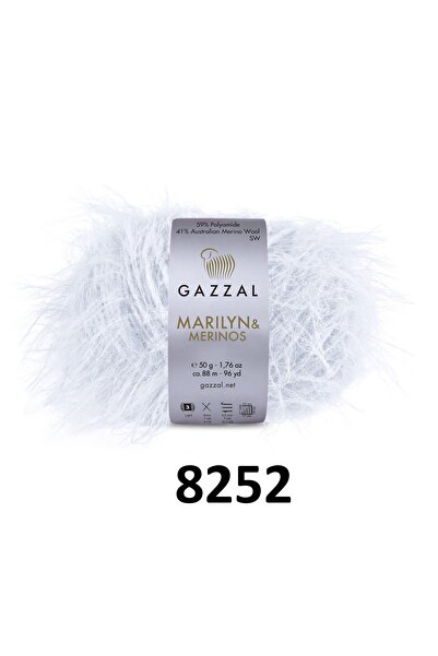 GAZZAL İPLİK خيوط غزال مارلين ميرينوس للحياكة طويلة الشعر 250 جرام 5×50 جرام ...